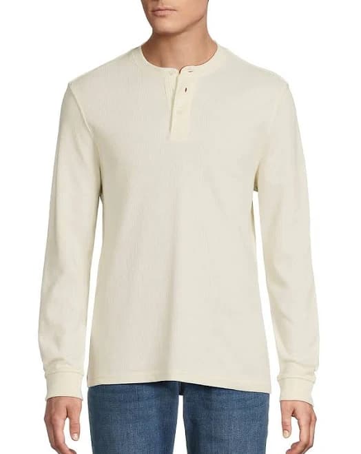 Saks Fifth Avenue Men's Waffle-Knit Long Sleeve Henley Shirt