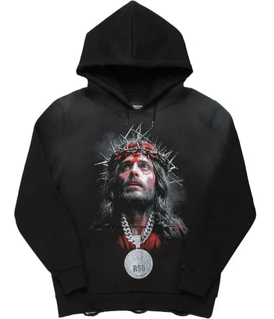 Amina Distressed Graphic Hoodie
