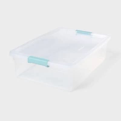 Brightroom 32qt Clear Storage Bin with Latches