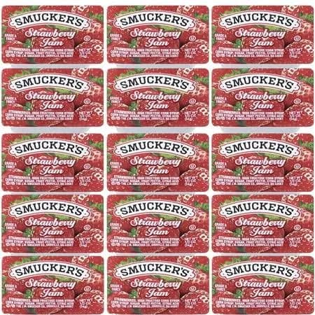 Smucker's Strawberry Jelly, 30 Count, 1/2 oz Cups Back to School, Lunchbox Snacks, Kids Favorite, Single-Serve, Portion Control, Breakfast, Shelf-