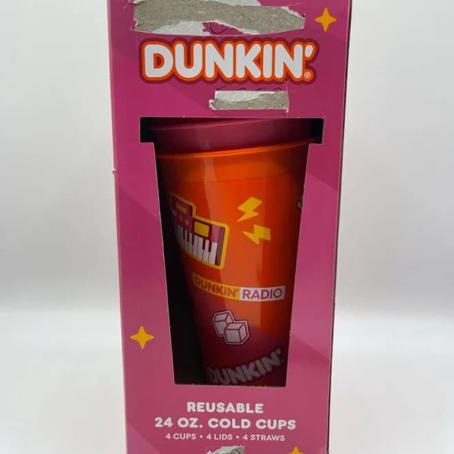Dunkin' 4 Dunkin Donuts Reusable 24oz Cold Cup Pack - New Home