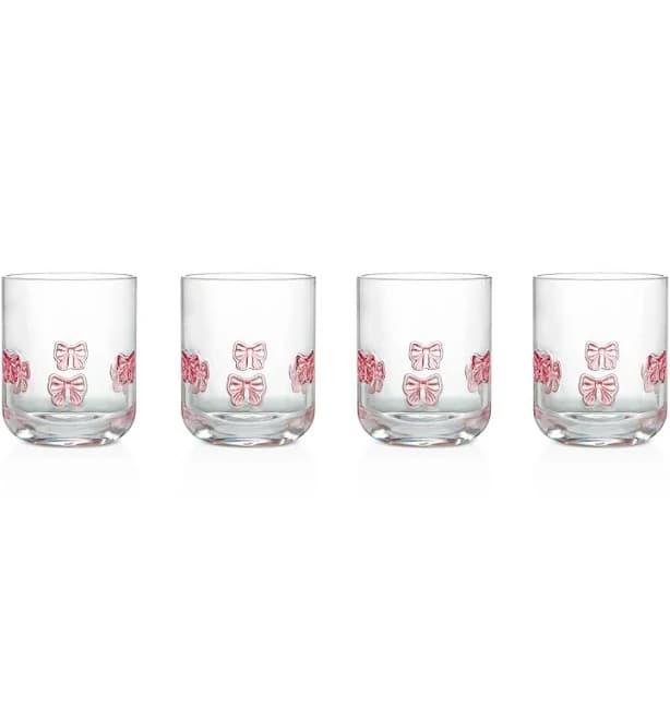 Pink Bow Icon Tumblers // 4 Pack