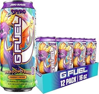 Energy Drink, Dragon Fruit, Sugar Free Beverage with 140mg Caffeine, Daily Energy Boost with Focus Amino, Vitamin + Antioxidants, 16 oz Cans (Spyro the Dragon, 12-Pack)