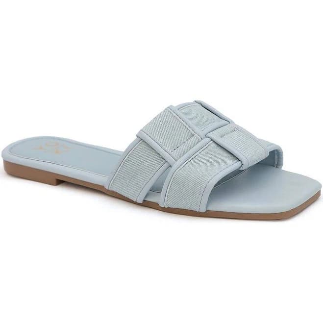 Yoki Shoes Nwt Yoki Essie Women's Flat Slip On Sandal In Denim