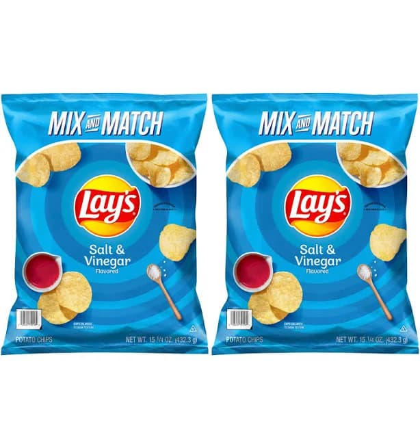 Lay's Potato Chips Salt & Vinegar Flavored, Pick n' Pack, 2 ct