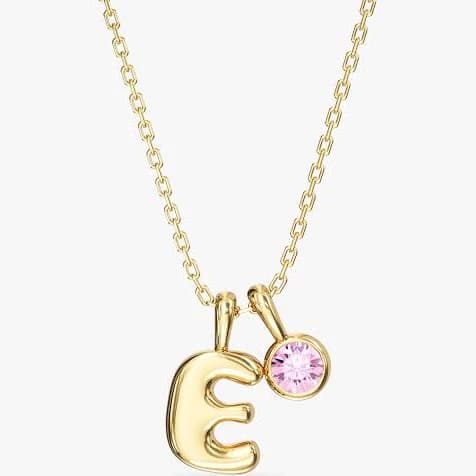 Initial Birthstone Charm Necklace