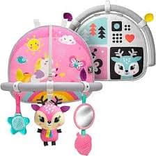 Amazon.com: BENBAT Car Seat Toys for Babies - Double Sided Rear Facing Carseat Toy with Baby Mirror for Infants Girls and Boys 0-18 Months, Pink : Toys & Games
