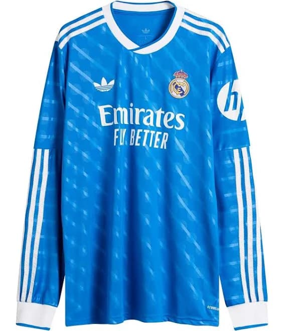 Adidas Real Madrid 25/26 3rd Long Sleeve Jersey Men Top - Bluebird