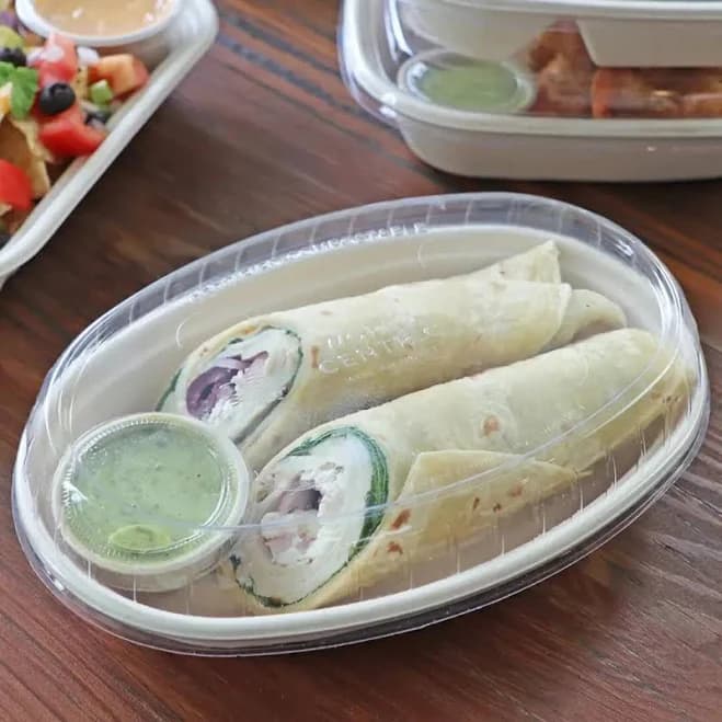 32 Oz Burrito Bowls With Lids, Compostable Fiber, Biodegradable