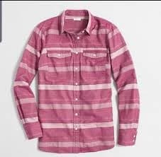 J. Crew pink striped flannel shirt sz XXS style C8590