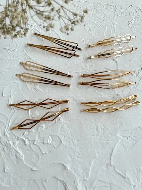Kai Minimalist Gold Hair Clip Set of 2