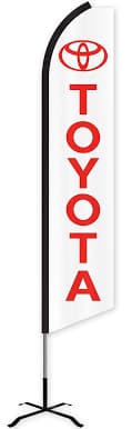 Toyota White/Red Swooper Feather Flag