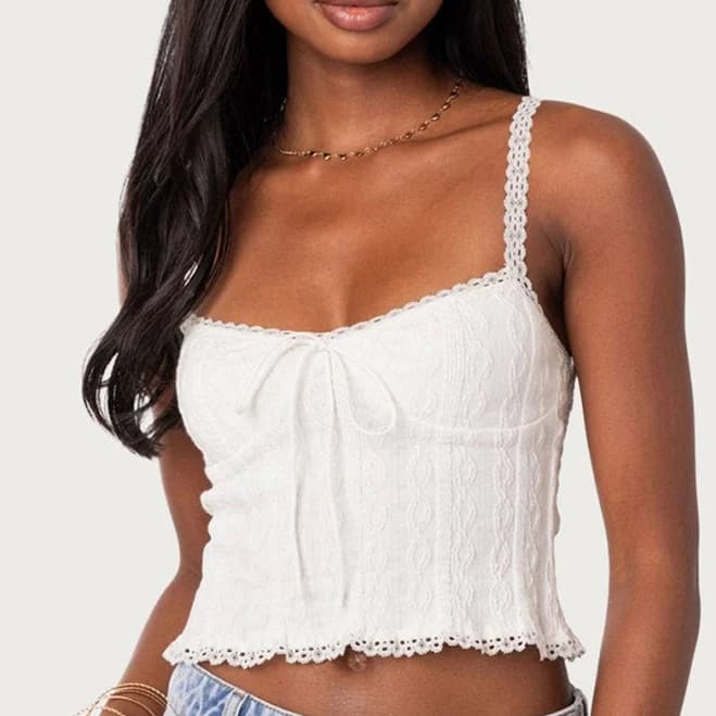 Edikted Women's Lacey Knit Tank Top