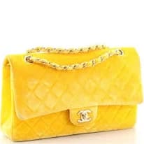 CHANEL Quilted Velvet Classic Double Flap