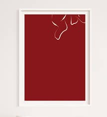 Printable Wall Art, Red Bedroom Wall Art, Line Wall Art, Living Room Print, Line Art, Large Art - Etsy