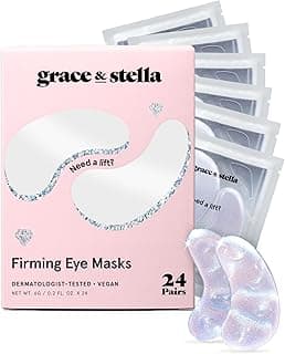 Peptide Under Eye Patches with Niacinamide & Rice Extract - Firming Eye Masks for Dark Circles and Puffiness - Gifts Under 20 Dollars - Vegan, Cruelty-Free (White, 24 Pairs)