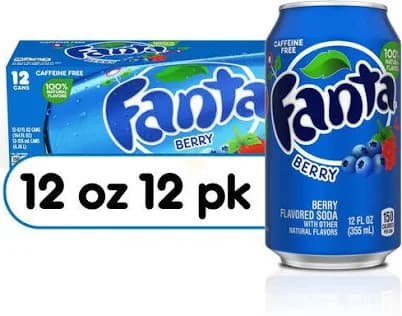 Fanta Berry Flavored Soda Can 12 Pack