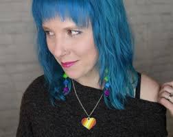 Custom 3D Printed Heart Pendant Necklace-neon Pride Jewelry-lgtb Flag Necklace-lightweight Multicolored Pendant Necklace - Etsy