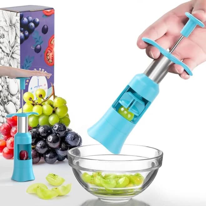 Newness Grape Cutter Tool Grape Slicer for Toddlers 1-3 Stainless Steel Kitchen