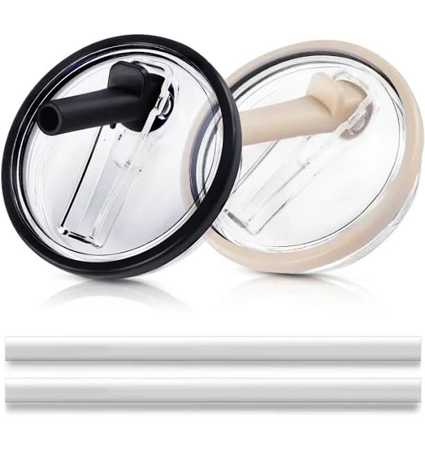 Stanley 40 oz Tumbler Flip Straw Lid - Compatible with Stanley Cups Quencher, 2 Pcs Leak Proof Lid Cover, Includes 2 Straws - Bottles, Drinkware