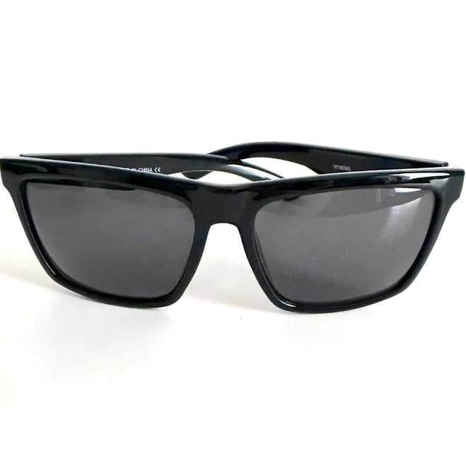 Black Wraparound Sunglasses Sport Shades Unisex Dark Lens Eyewear