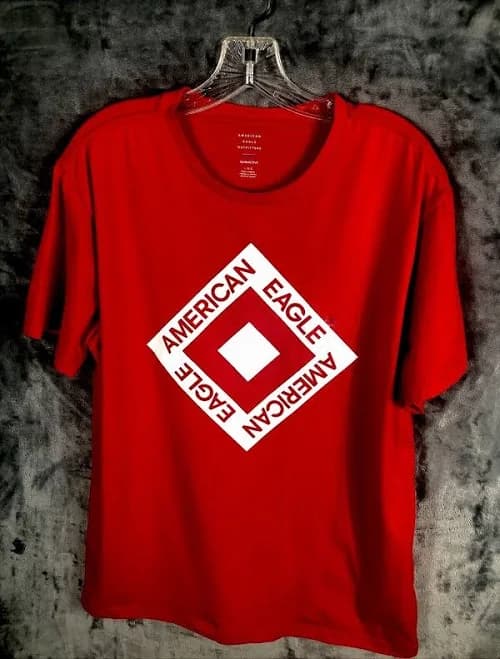 American Eagle Mens Outfitters Red Graphic T-shirt L