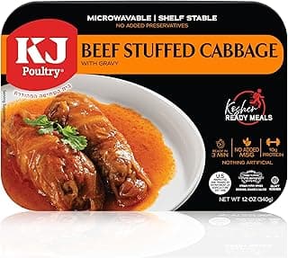 Kosher Ready Meals - Beef Stuffed Cabbage Rolls, MRE Meat Meals Ready to Eat, Gluten Free (1 Pack) Prepared Entree Fully Cooked, Shelf Stable Microwave Dinner Travel Military Camping