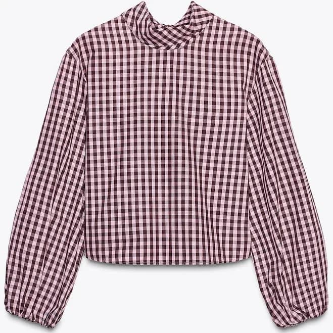 Zara Women's Gingham Poplin Shirt
