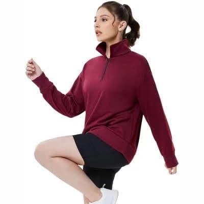 Clearlove Women's Oversized Half Zip Sweatshirt