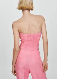 Linen bandeau top - Women | MANGO Niger