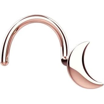 tiny crescent moon nose stud – gold nose ring & nose piercing Gauge