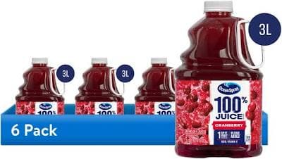 Ocean Spray 100% Juice Cranberry Juice Blend 101.4 fl oz Bottle (6 Pack)