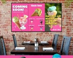 Ice Cream Truck Menu: Animated Digital TV Board (canva Template) - Etsy Israel