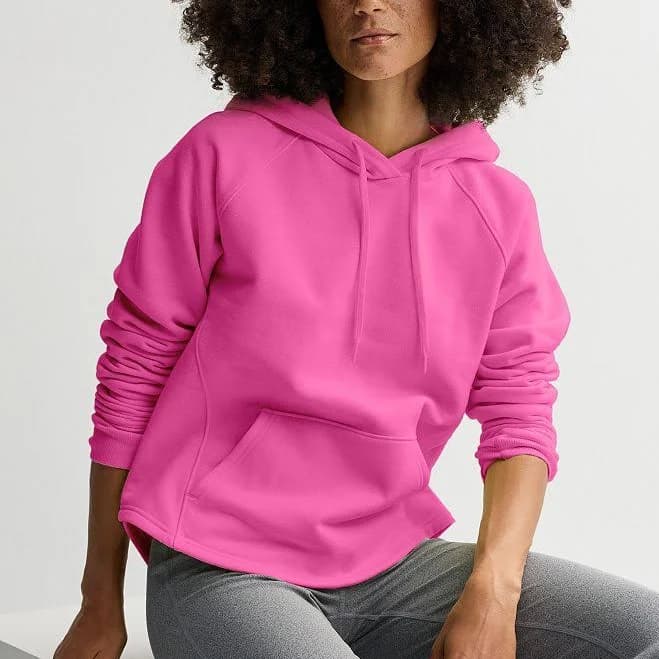 Women's Tek Gear Ultrasoft Fleece Hoodie Sweatshirt, Size: Medium, Pink Ornament