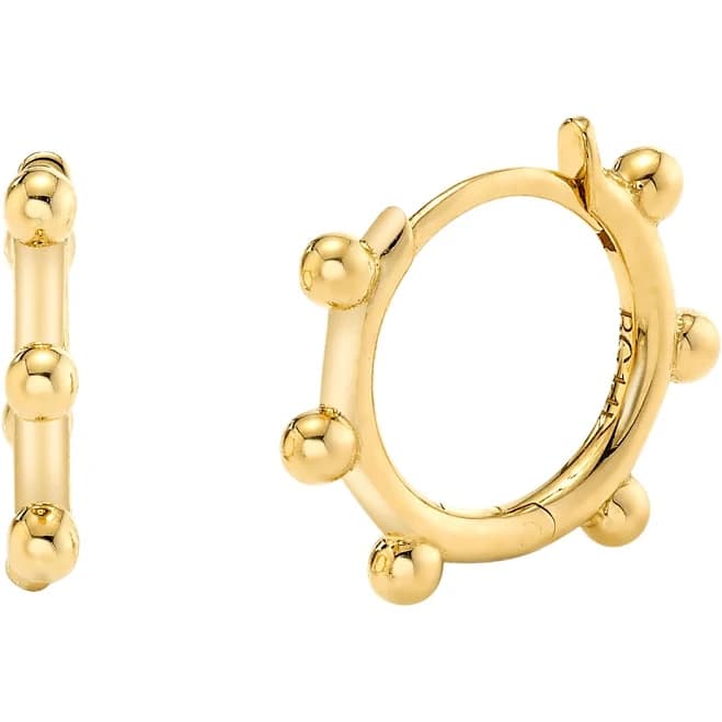 Ball Huggie Hoop Earrings 14K Gold by Baby Gold