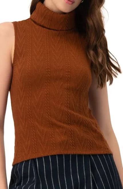 Ivonne High Neck Sleeveless Knit Top