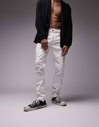 Topman stretch skinny jeans in white | ASOS