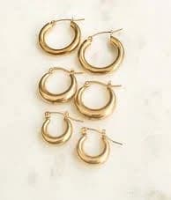 Chunky hoop earrings gold Thick Gold Hoop earrings Non tarnish gold earrings stainless steel Bold Statement Jewelry Dainty Minimalist