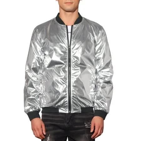 Inspire Chic Holographic Baseball Jacket