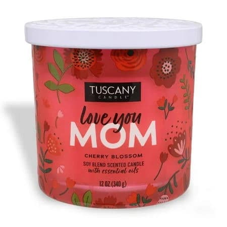 Tuscany Candle Love You Mom Cherry Blossom Mother's Day Scented Candle