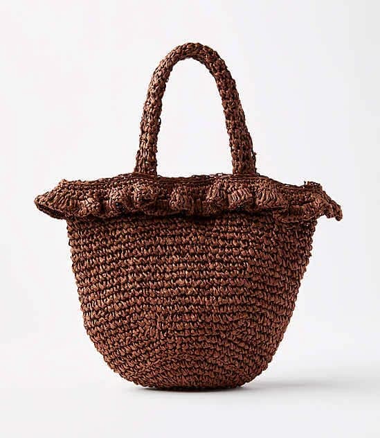 Loft Women's Ruffle Straw Bag