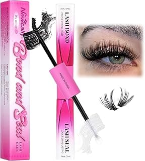 Newcally Lash Cluster Glue - 48H+ Strong Hold, Waterproof, Pink Eyelash Glue for Eyelash Clusters & Extensions