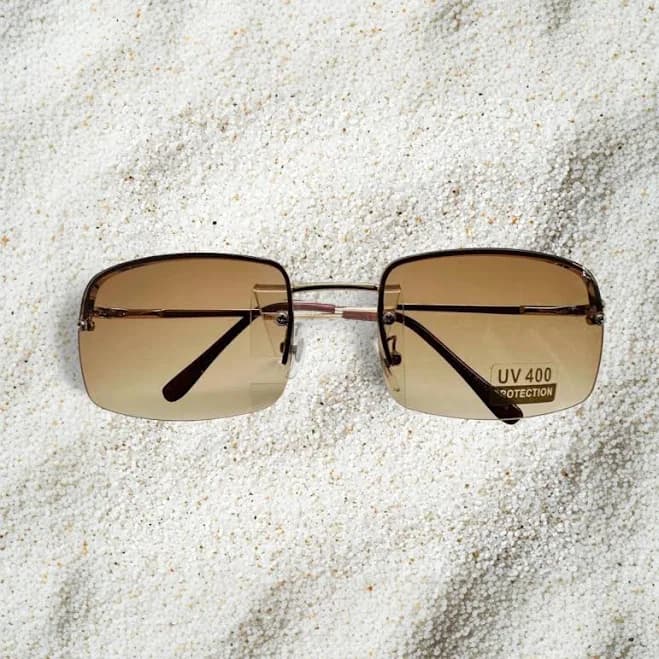 Gold Metal Square Sunglasses