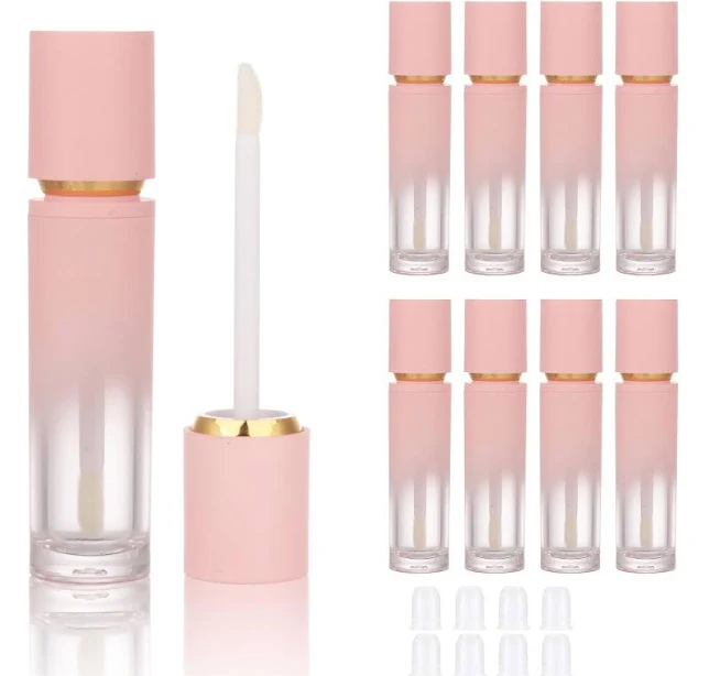8 Pcs Empty Lip Gloss Tubes, Gradient Pink, 8ml, Wand Applicator, Diy