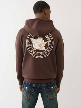 True Religion Men's Buddha Seal Zip Hoodie