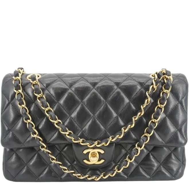 CHANEL Women's Classic Double Flap Calf Leather Shoulder Bag