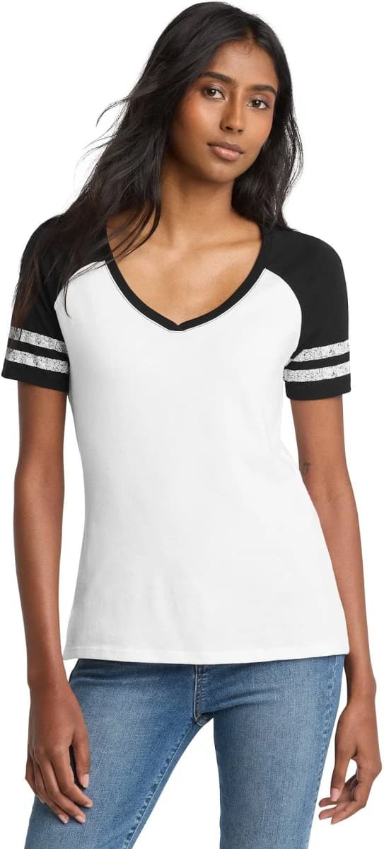 District Women's DM476 Game V-Neck Tee