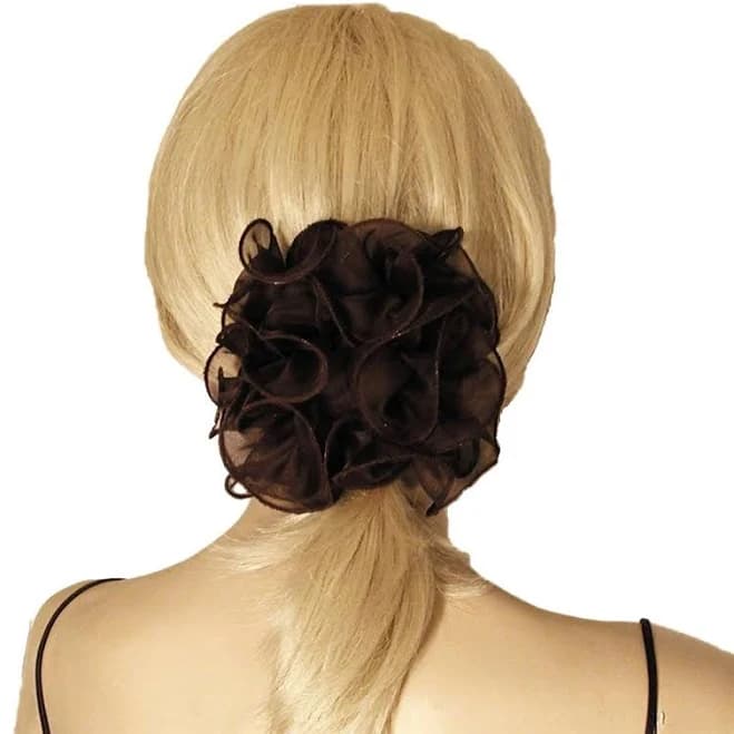 Chiffon Ruffled Sheer Fabric Bow