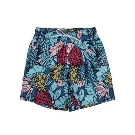 St. John's Bay Men's Tropical Floral Hawaiian Pineapple Swim Trunks