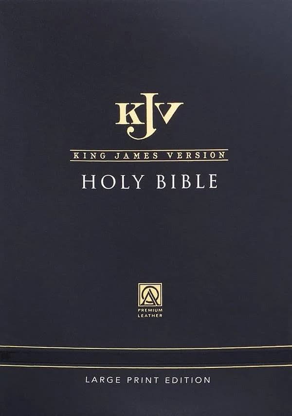 KJV Large Print Thinline Bible Black Full Grain Leather
